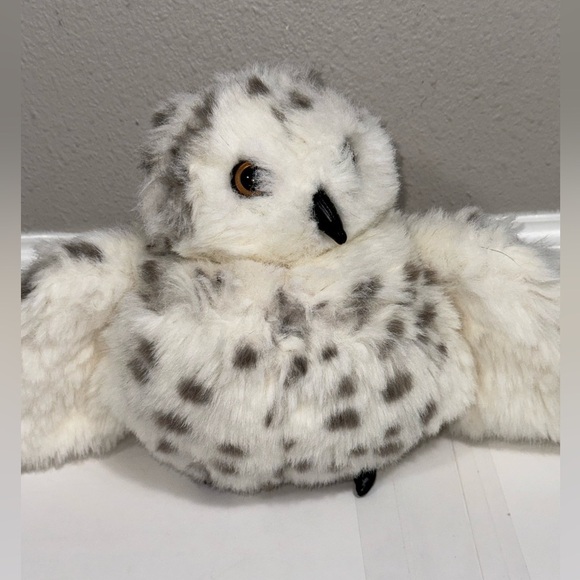 Folkmanis Snowy Owl Full Body Puppet Plush Head Turns 11" - Picture 4 of 7